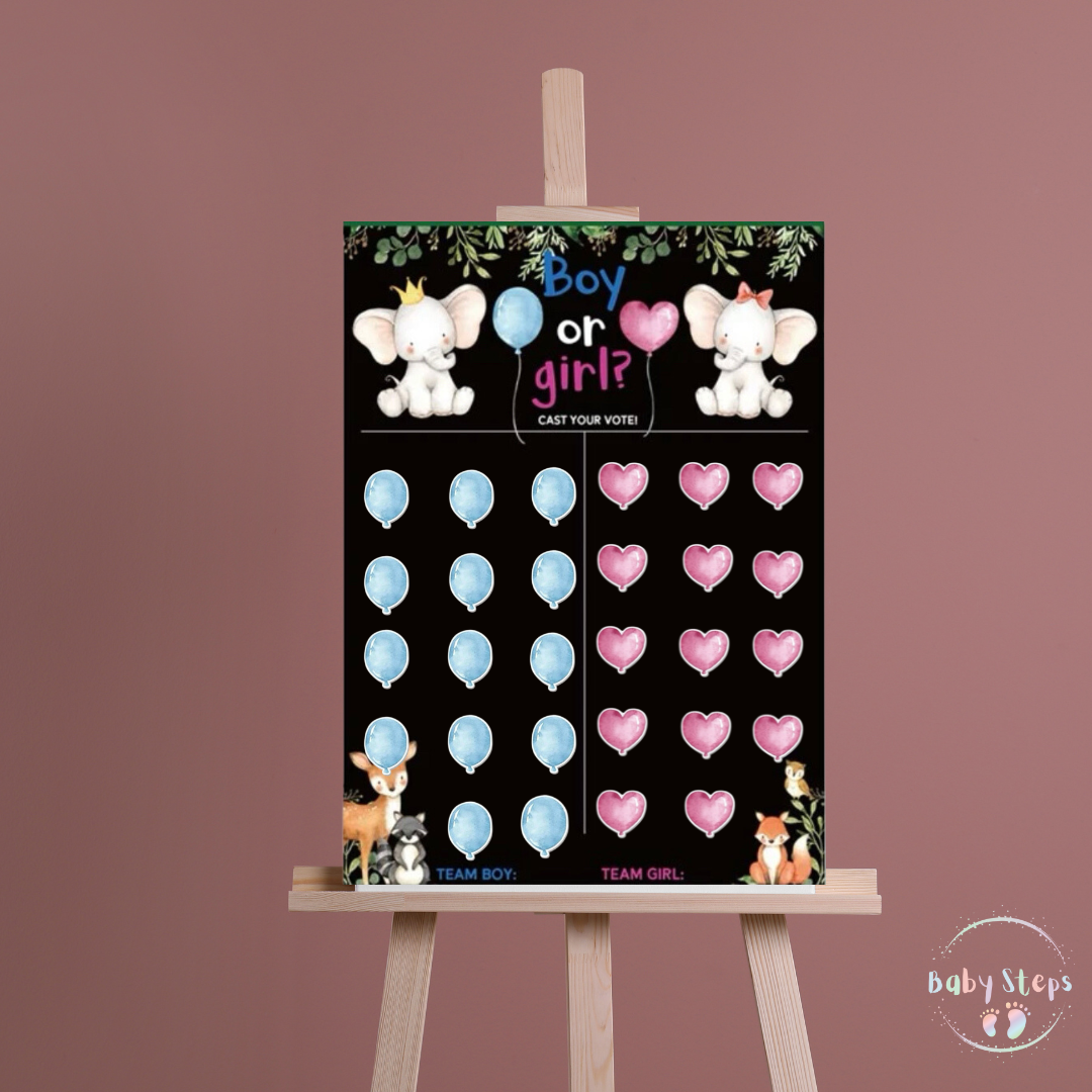 Gender Reveal Voting Game Card – Baby Steps Namibia