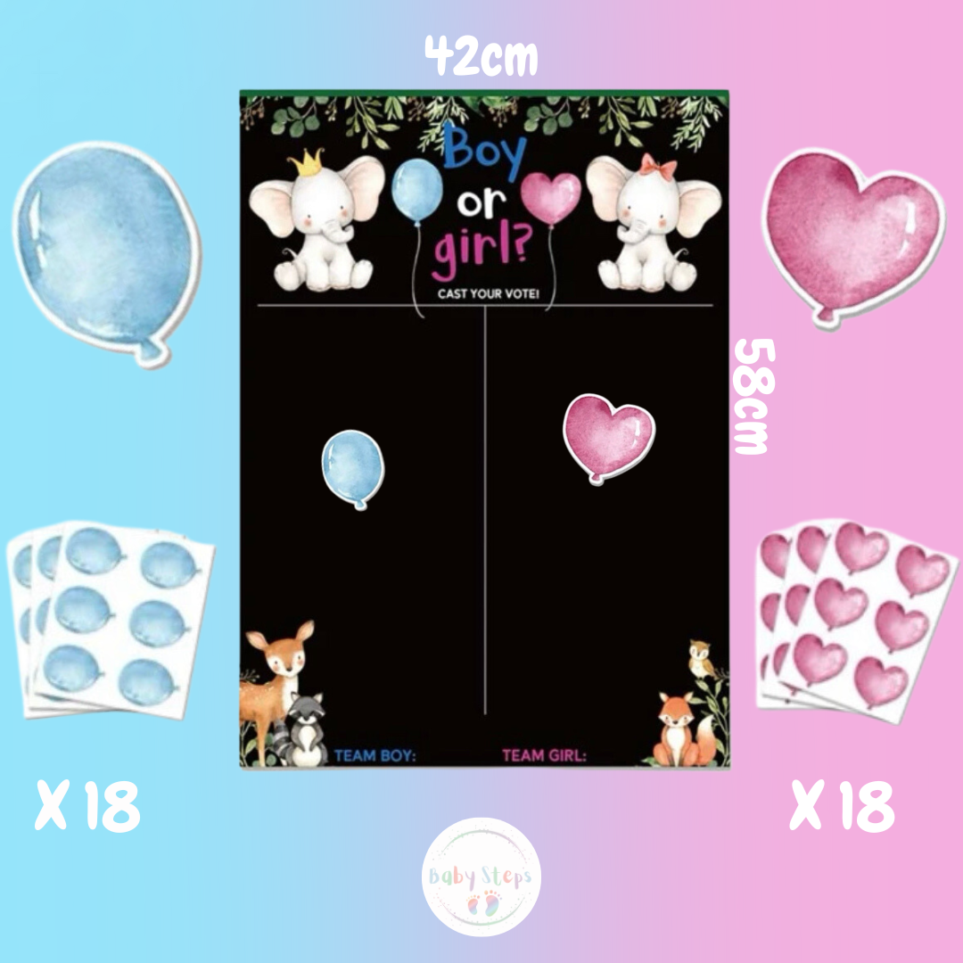 Gender Reveal Voting Game Card – Baby Steps Namibia